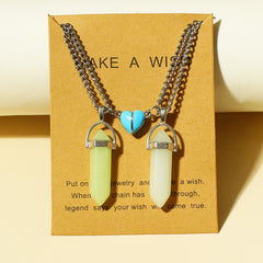 Magnetic Hearts Night-Glowing Couple Necklaces (Set of 2)