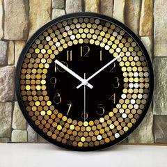 Silent Wall Clock â€?Glass Front Gold Dots, 30 cm