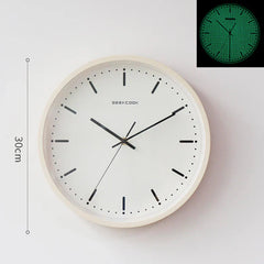 Minimalist Night-Glow Silent Wall Clock â€?12" Metal & Glass