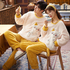Matching Couple Christmas Pajamas Set Winter Sleepwear