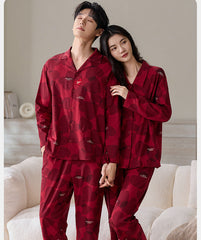 Matching Couple Pajamas Set â€?100% Premium Cotton, Classic Button-Down Design