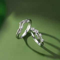 Cherry Blossom Engagement Rings - Sterling Silver Adjustable