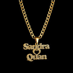 Personal Two Names Diamond Necklace