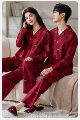Matching Couple Pajamas Set â€?100% Premium Cotton, Classic Button-Down Design