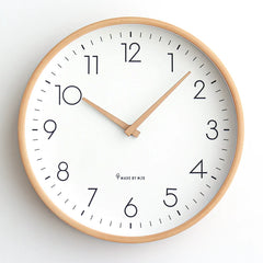 Silent Wood Wall Clock - Nordic Minimalist Solid Wood Timepiece