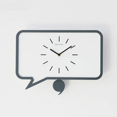Minimalist Comma Pendulum Silent Wall Clock â€?12" MDF & ABS