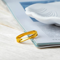 Engraved Matching Couple Wedding Rings Gold Plated Silver