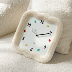 Soft Plush Wave Frame Silent Wall Clock