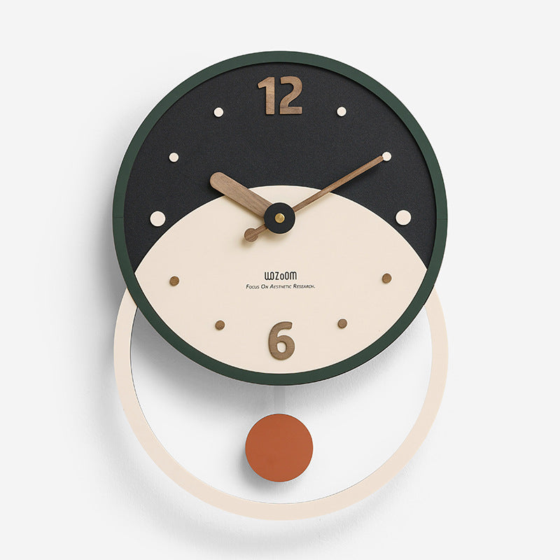 Minimalist Circular Pendulum Silent Wall Clock