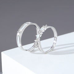 Stars Glow in Dark Promise Rings for Couples