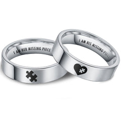 Matching Romantic Rings Set for Him and Her