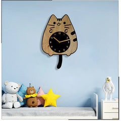 Hanging Tail Cat Silent Pendulum Clock â€?Playful & Charming Design