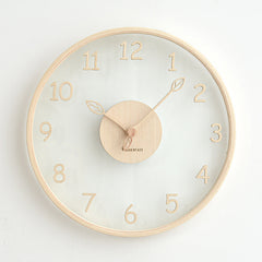 Leaf Hands Solid Wood Analogue Wall Clock (10")