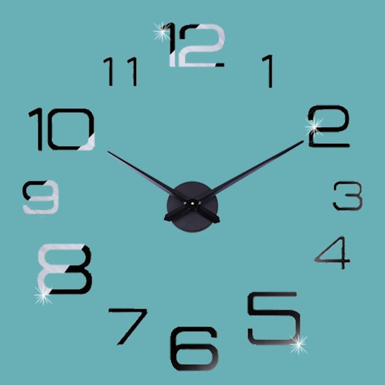 DIY Sticker Long Hands Wall Clock â€?Customizable & Silent Design