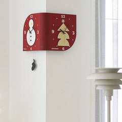 Double-Sided Christmas Corner Silent Pendulum Clock