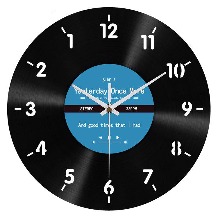Reverse Vinyl Record Silent Wall Clock â€?12" Retro