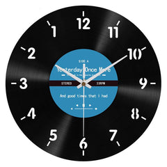 Reverse Vinyl Record Silent Wall Clock â€?12" Retro