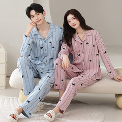 Matching Couple Pajamas Set â€?Cat Print, Soft & Breathable