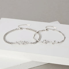 Romantic Rose Bracelets Set for Couples