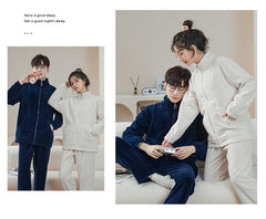Matching Pajamas Zip-Up Flannel Set â€?High-Neck, Plush Warmth