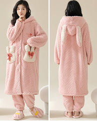 Winter Thick Nightwear Flannel Dress for Girls