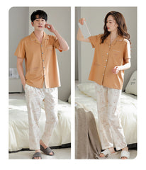 Matching Cartoon Sleepwear Set for Couples 100% Cotton