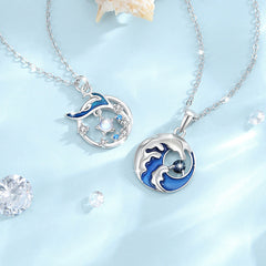 Ocean Theme Matching Necklaces Set - Sterling Silver
