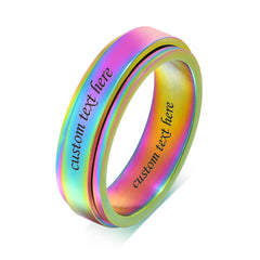 Custom Engraved Multicolor Mens Ring Titanium