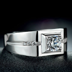 Engraved Wedding Ring for Men Sterling Silver 9mm