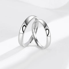 Engravable Half Hearts Promise Rings for Couples