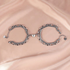 Magnetic Hearts Matching Chains Bracelets