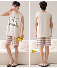 Cute Matching Summer Couple Pajamas - Short-sleeve 100% Cotton