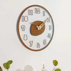 Modern Solid Wood Silent Wall Clock â€?12" Acrylic + Wood