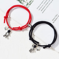 Astronauts Magnetic Connecting Couple Bracelets Set
