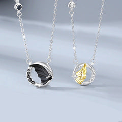 Angel and Devil Necklaces Set for Two - Sterling Silver