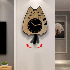 Hanging Tail Cat Silent Pendulum Clock â€?Playful & Charming Design