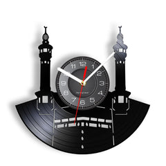 Qibla Shaped Islamic Style Wall Décor Silent Clock â€?Unique Vinyl Design