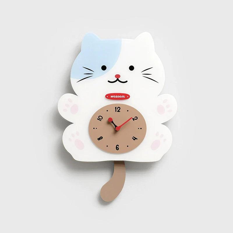 Cat-Themed Silent Wall Clock â€?Eco-Friendly, Artistic Design