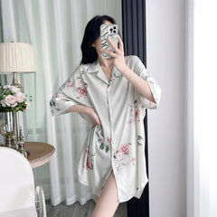 Elegant Floral Nightshirt for Women - Gullei