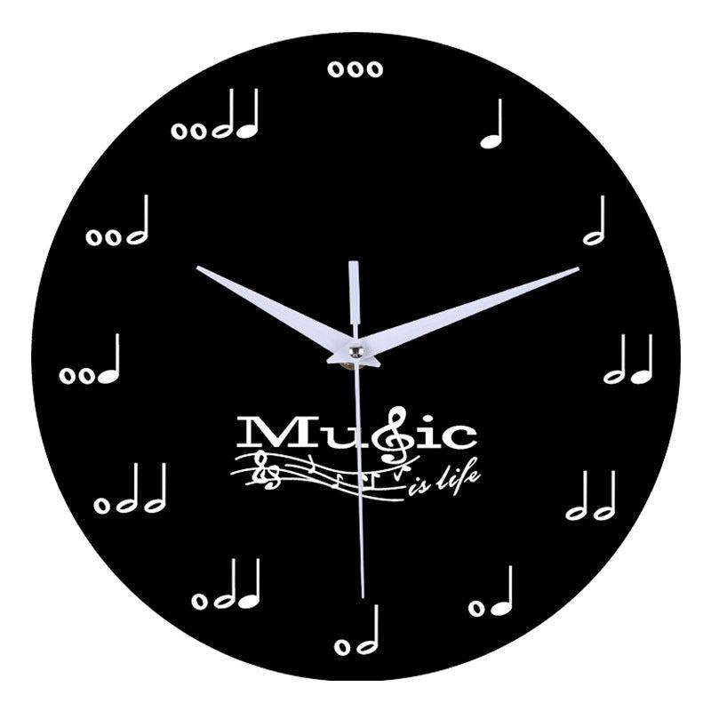Music Notes Wall Décor Silent Circular Clock â€?Artistic and Stylish Design