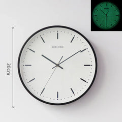 Minimalist Night-Glow Silent Wall Clock â€?12" Metal & Glass