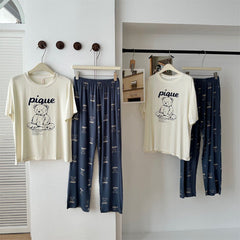 Sketch-Style Bear Couple's Pajama Set | Cloud-Soft Modal