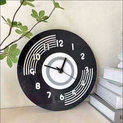 Silent Wall Clock â€?Black Retro Round, 30 cm