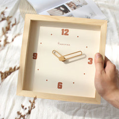 Solid Wood Silent Square Clock â€?Minimal Design