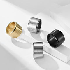 15mm Wide Mens Ring - Custom Engraved Titanium Stainless Steel Band