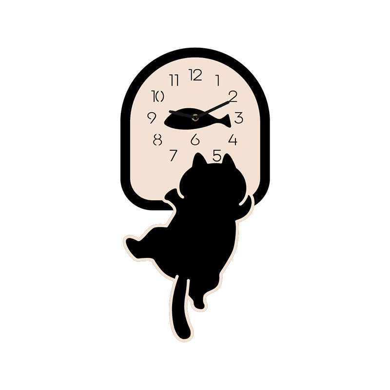 Cute Cat Silent Wall Clock â€?Kids' Bedroom Wall Decor (30×30 cm)