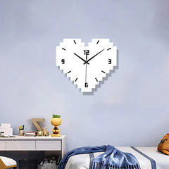 Hearts Shaped Creative Silent Wall Décor Clock â€?Pixelated Heart Design