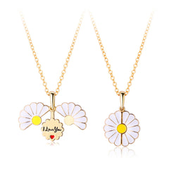 Cute Flower Bff Friendship Necklaces Set for 2