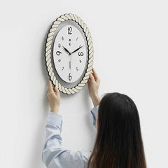 Oval Silent Wall Clock â€?Rope Frame (Non-Ticking)