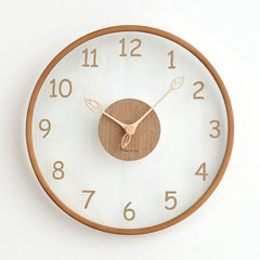 Leaf Hands Solid Wood Analogue Wall Clock (10")